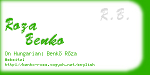 roza benko business card